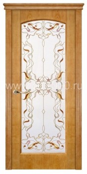 Входная дверь с витражом МДФ PLS-15