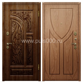 Входная темная утепленная дверь для загородного дома VIN-46