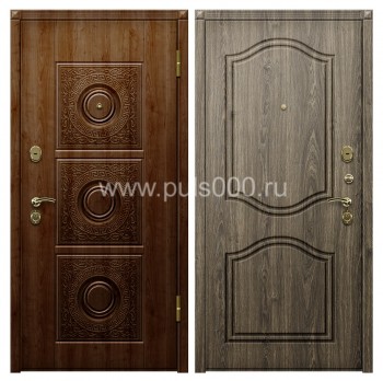 Металлическая темная дверь с утеплителем в квартиру VIN-42