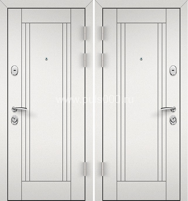 Стильная металлическая дверь для квартиры белая, цена 13 450  руб.