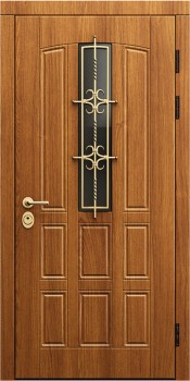 Металлические двери со стеклом с МДФ ST-1208