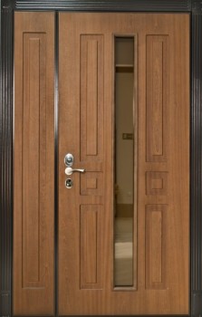 Двустворчатая металлическая дверь ДВ-843 с МДФ